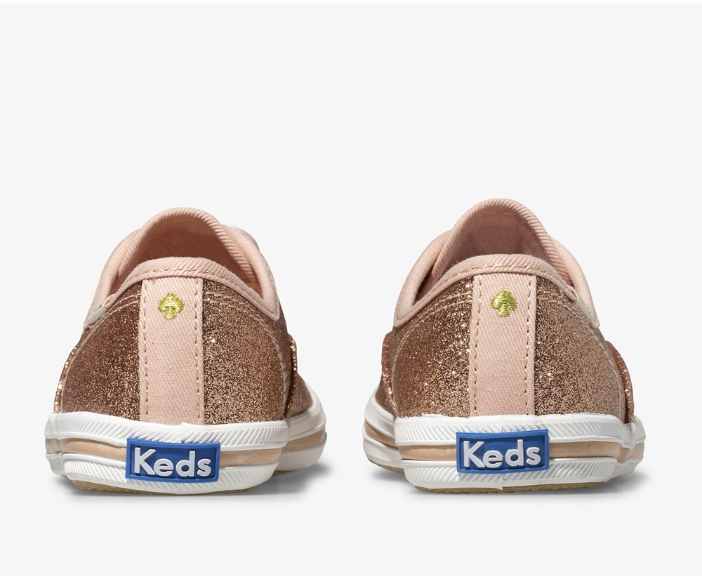 Kids Keds Sneakers - Kate Spade new york Champion Glitter - Rose Gold - 6283-DTXLM